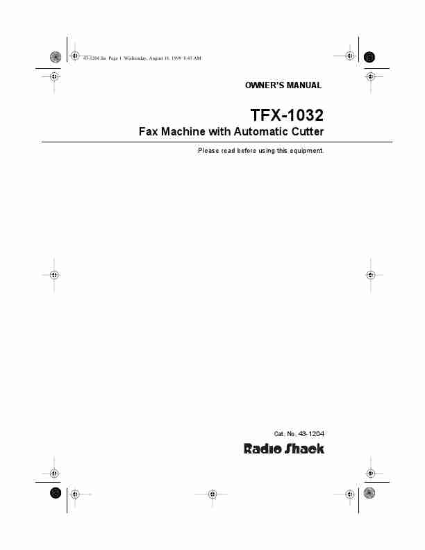 Radio Shack Fax Machine TFX-1032-page_pdf